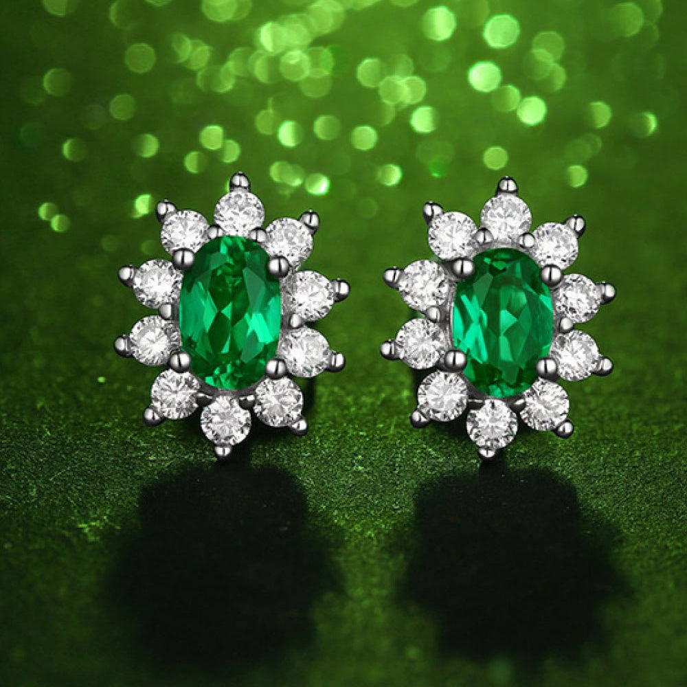 1 Carat Lab-Grown Emerald Stud Earrings - Analia's Boutiques -