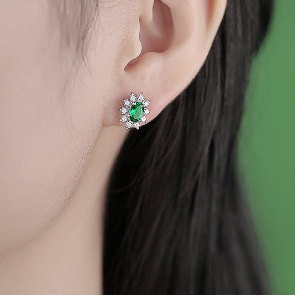 1 Carat Lab-Grown Emerald Stud Earrings - Analia's Boutiques -