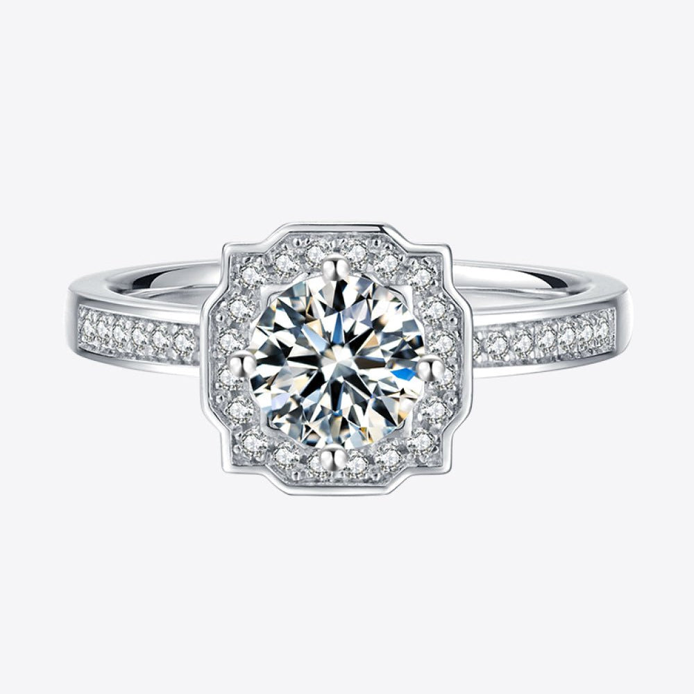 1 Carat Moissanite 925 Sterling Silver Halo Ring - Analia's Boutiques -