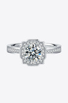 1 Carat Moissanite 925 Sterling Silver Halo Ring - Analia's Boutiques -