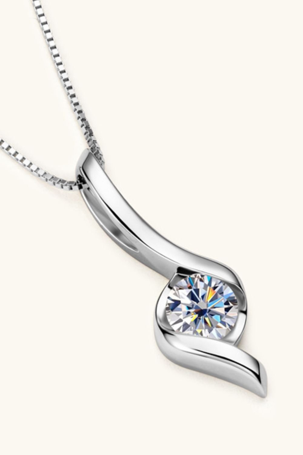 1 Carat Moissanite 925 Sterling Silver Necklace - Analia's Boutiques