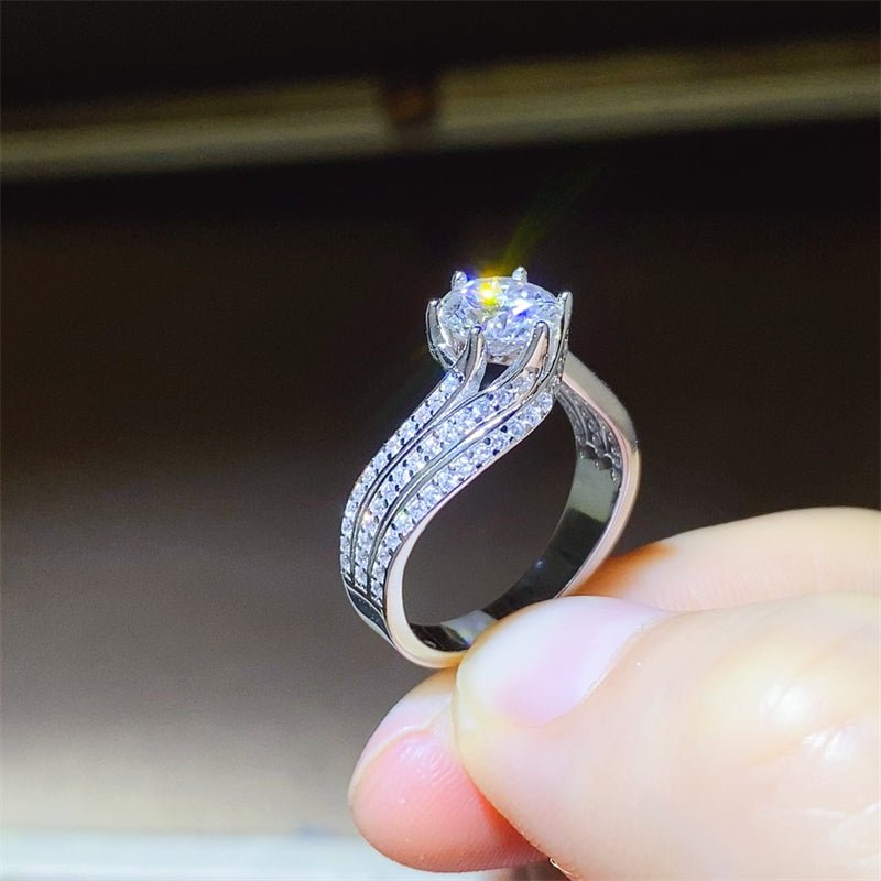 1 Carat Moissanite 925 Sterling Silver Ring - Analia's Boutiques