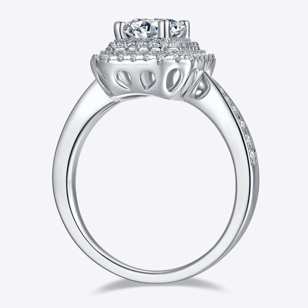 1 Carat Moissanite 925 Sterling Silver Side Stone Ring - Analia's Boutiques -