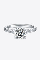 1 Carat Moissanite 925 Sterling Silver Side Stone Ring - Analia's Boutiques