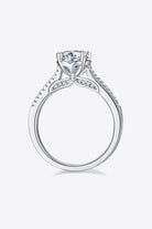 1 Carat Moissanite 925 Sterling Silver Side Stone Ring - Analia's Boutiques