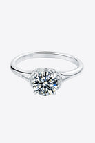 1 Carat Moissanite 925 Sterling Silver Split Shank Ring - Analia's Boutiques