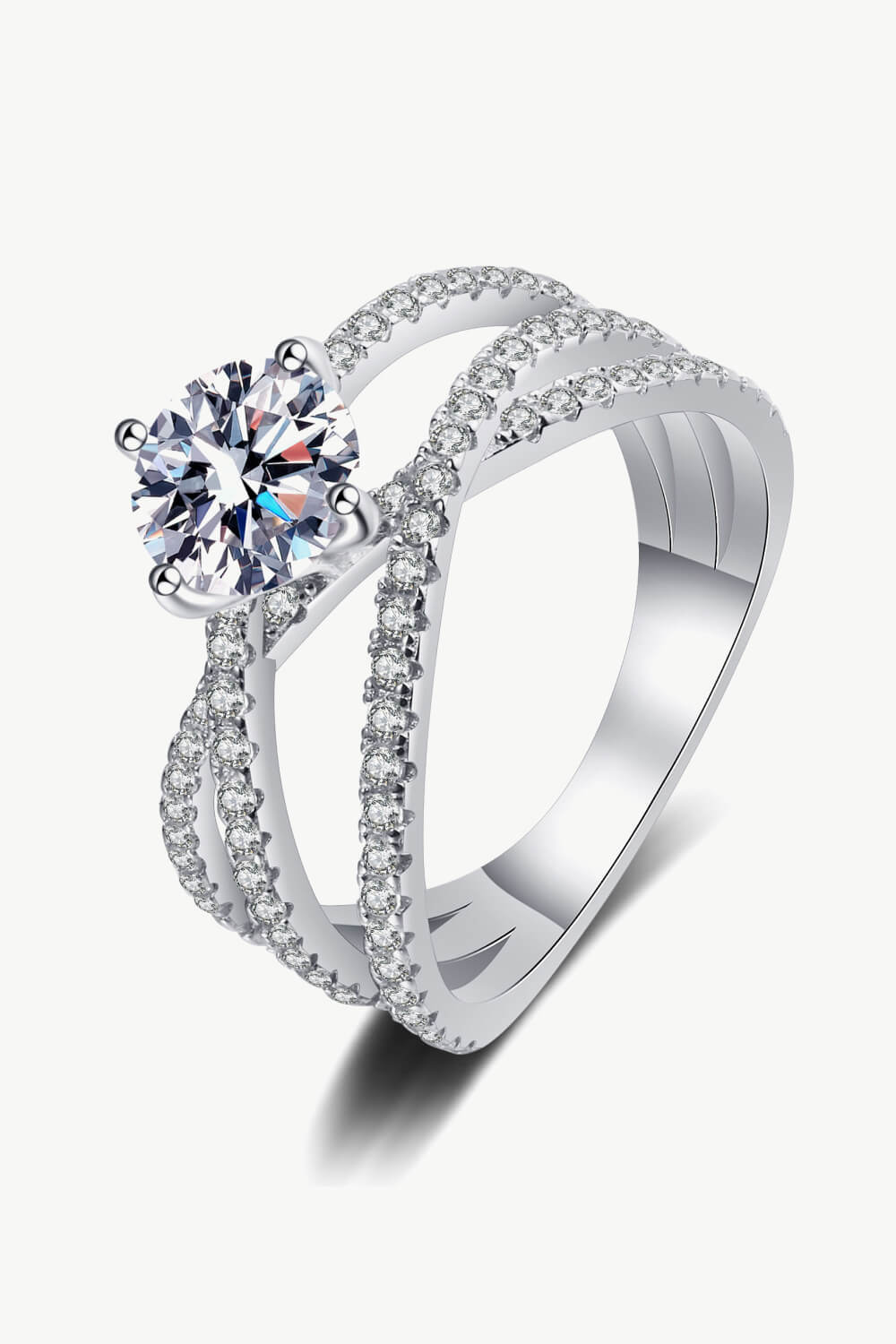 1 Carat Moissanite Crisscross Ring - Analia's Boutiques