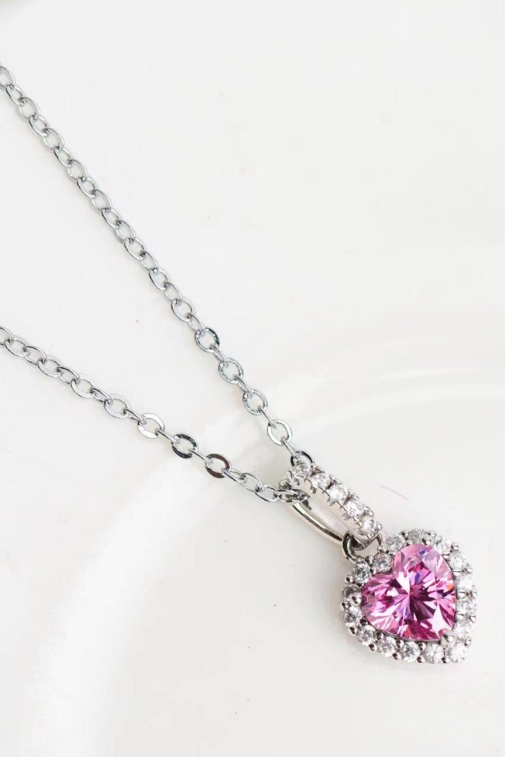 1 Carat Moissanite Heart Pendant Necklace - Analia's Boutiques