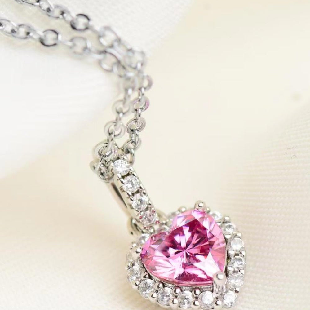1 Carat Moissanite Heart Pendant Necklace - Analia's Boutiques -