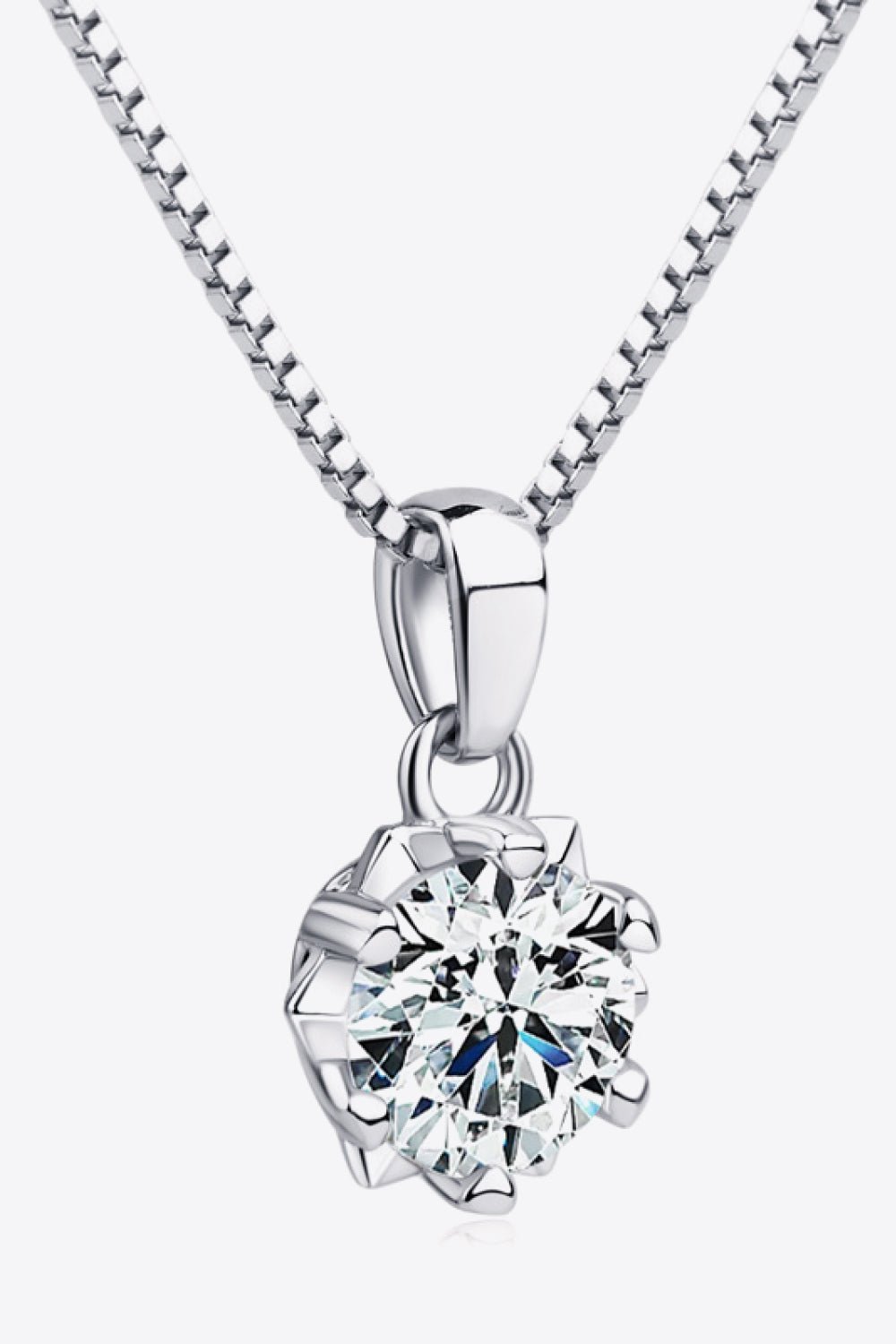 1 Carat Moissanite Pendant Platinum - Plated Necklace - Analia's Boutiques