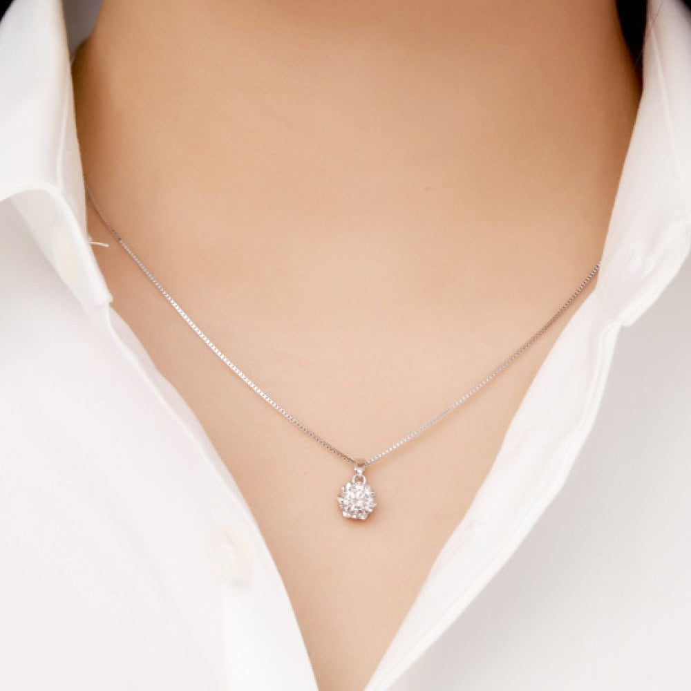 1 Carat Moissanite Pendant Platinum-Plated Necklace - Analia's Boutiques -