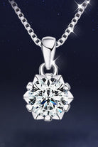 1 Carat Moissanite Pendant Platinum - Plated Necklace - Analia's Boutiques