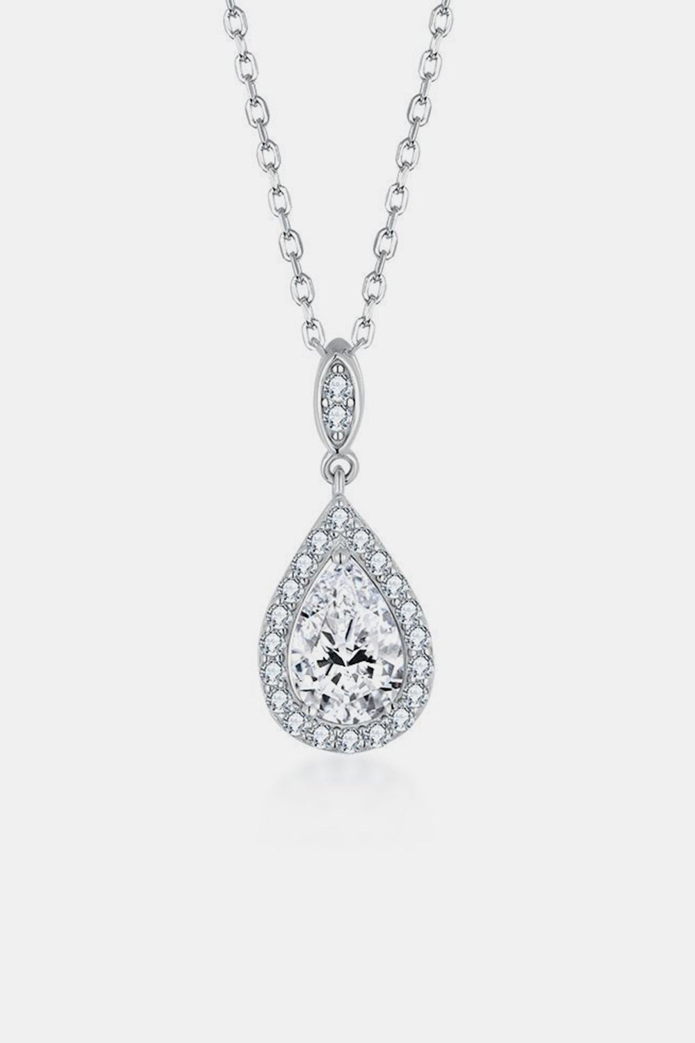 1.5 Carat Moissanite 925 Sterling Silver Teardrop Necklace - Analia's Boutiques -