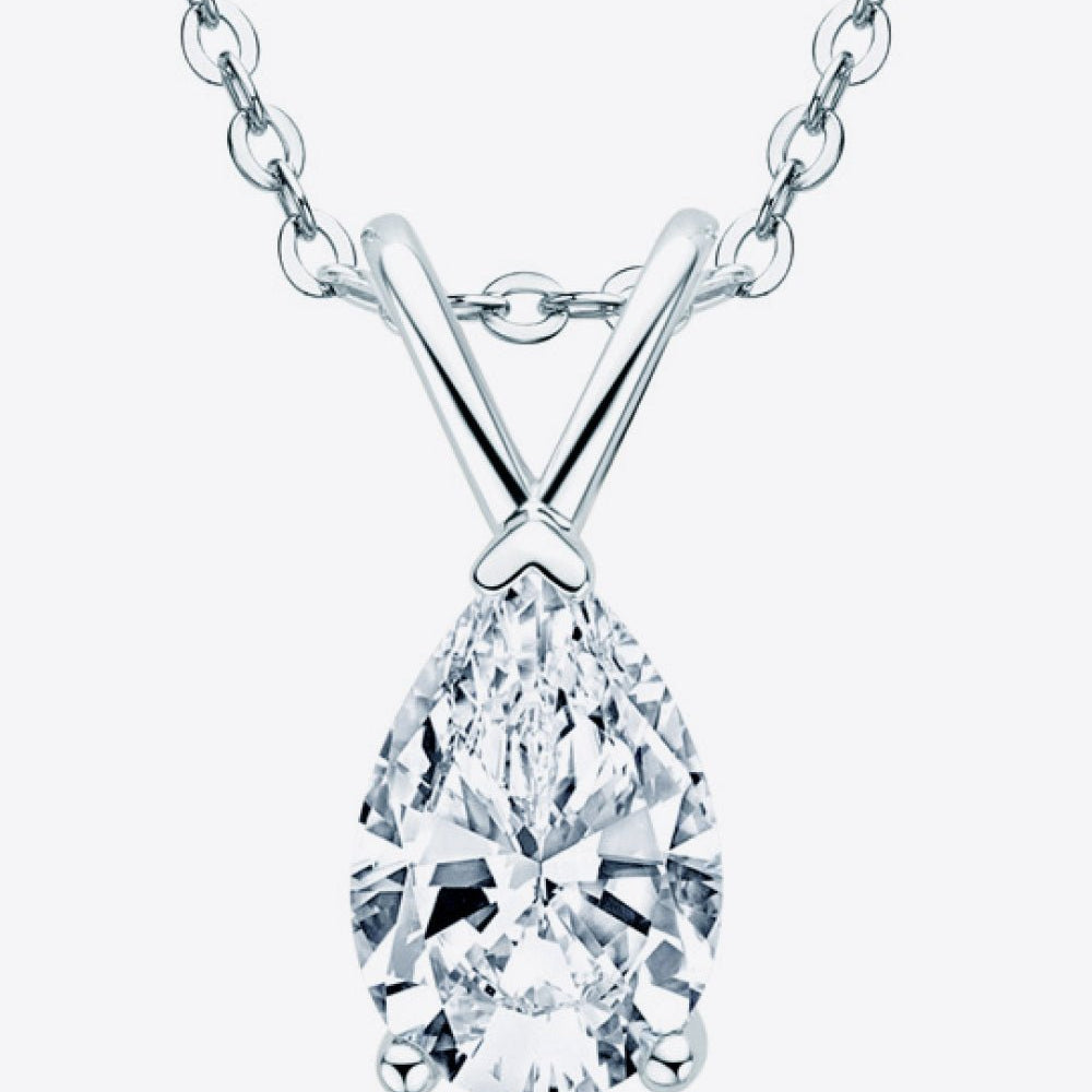 1.5 Carat Moissanite Pendant 925 Sterling Silver Necklace - Analia's Boutiques -