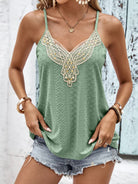 Contrast Eyelet Cami Top - Analia's Boutiques