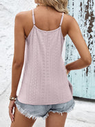 Contrast Eyelet Cami Top - Analia's Boutiques